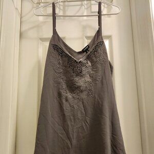 Torrid Grey Floral Patterned Tank Top
